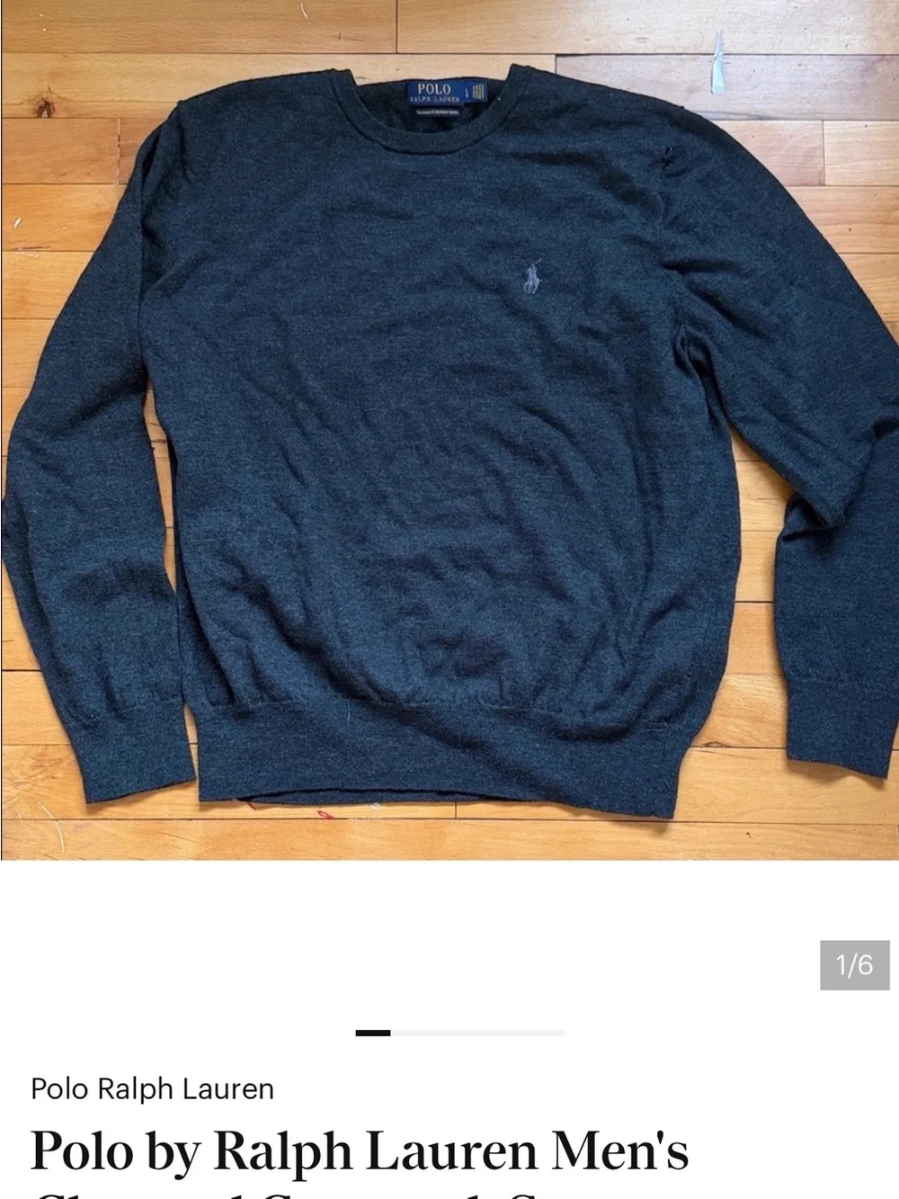 Polo by Ralph Lauren Dark Charcoal Crewneck Sweater